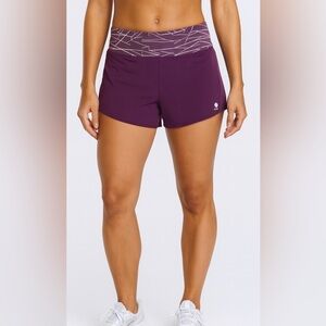 Oiselle Women's Geometric Purple Athletic Shorts